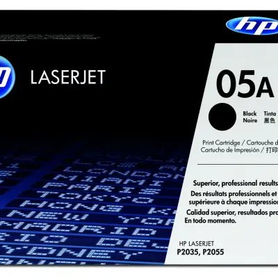 HP 05A Black Original LaserJet Toner Cartridge, CE505A
